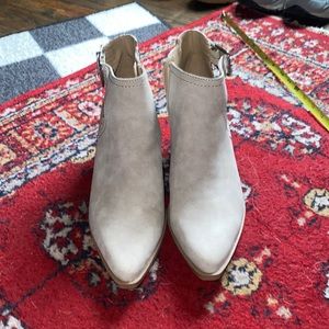 Suede and snake print ankle boots